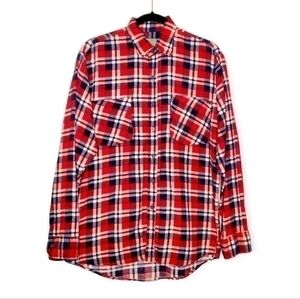 Ozark Trail Vintage 80's Blue and Red Plaid Flannel Shirt